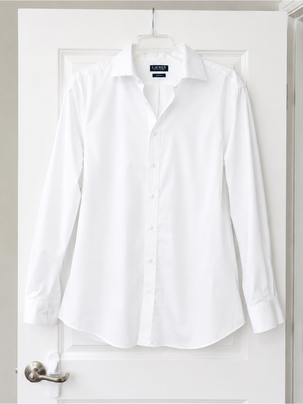 Ralph Lauren White Men's Dress Shirt - Classic Spread Collar
